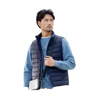 坦博尔秋冬新款羽绒马甲男保暖立领外穿羽绒服TF216023 石墨蓝 180/96A