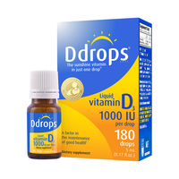 Ddrops 5000IU维生素D3+K2滴剂骨骼成人钙吸收备孕D3科学配比 D3 1000IU
