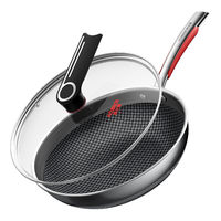 康巴赫304不锈钢蜂窝炒锅易清洗不粘锅32cm畅享双面炒菜锅 适用【4-6】人 32cm