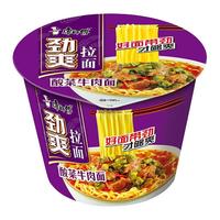 康师傅方便面泡面劲爽拉面桶装多口味混合整箱装家庭休闲零食速食夜宵 4味12桶整箱约990g