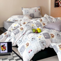 恬梦家纺 加厚牛奶绒四件套被套秋冬加绒法兰珊瑚绒学生宿舍床笠床单三件套