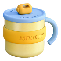 BOTTLED JOY吨吨杯316不锈钢马克杯 王一博杯子450ML保温保冰杯带盖保暖 深秋杏黄*316不锈钢假日吨吨