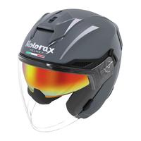 MOTORAX 摩雷士 四分之三摩托车夏3/4半盔机车男女双镜片四季机车透气S30 水泥灰 M