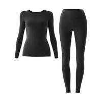 Bananain 蕉内 热皮502++保暖内衣打底衫抗菌秋衣秋裤男女士套装 黑色 XL
