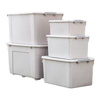 禧天龙（Citylong）收纳箱塑料加厚防水特大号户外家用衣服被子玩具整理箱零食储物箱 【晨雾白3个装】 55.5*41*32cm 55L