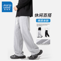 JEANSWEST/真维斯 重磅针织 男士针织直筒裤 【针织直筒】麻灰(纯色) 2XL (185) (体重160-180斤)