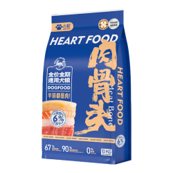 心粮 蓝袋肉骨头冻干狗粮无谷低敏全阶段通用狗粮10kg