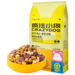 疯狂小狗 小耳朵冻干夹心狗粮柯基比熊小型犬幼犬成犬宠物通用 靓毛护肤兔肉鱼油10kg