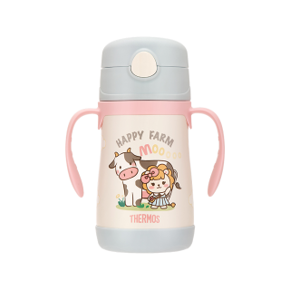 THERMOS 膳魔师 316L不锈钢 儿童吸管保温杯 带把手 305ml