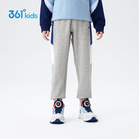 361°【商场款】童装男女童针织加绒加厚长裤冬季中大童运动休闲裤 浅瓦花灰/运动蓝【加绒】 150