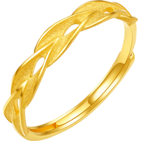 周六福 黄金戒指女款足金活口金秋麦穗指环 计价 10号-1.93g