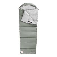 Naturehike挪客户外M系列信封带帽睡袋 户外露营可拼接单双人隔脏被春夏秋冬四季 春秋12-18℃/左M180/岩石灰