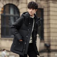 鸭鸭 连帽羽绒服男袖口紧凑防风保暖短款男士羽绒服