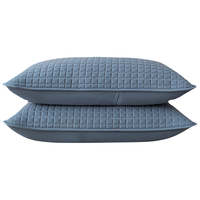 无印良品A类夹棉防头油隔脏枕套48x74cm一对装 宿舍家用枕芯枕头套