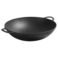 铸味36cm铸铁大炒锅珐琅炒菜锅平底锅铁锅老式 家用燃气电磁炉