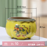 裕轩堂 柿子花盆 简约艺术创意桌面多肉盆栽 黄
