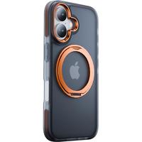 ESCASE【360°旋转支点壳】适用苹果16手机壳iPhone16磁吸支架保护套MagSafe无线充电防摔抗指纹活力橙