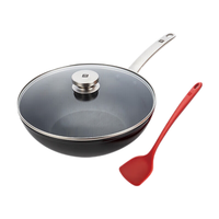 双立人（ZWILLING）炒锅不粘锅炒菜锅家用厨具锅具平底电磁炉燃气通用锅 大硅胶铲+Enjoy炒锅带锅盖 30cm