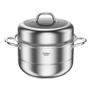 康巴赫 KBH） 蒸锅304不锈钢蒸笼 复合底汤锅蒸煮两用锅 高盖 2层 32cm
