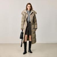 LILY 【X系列】冬季假两件针织领收腰通勤90鸭绒羽绒服女