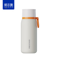移动端、京东百亿补贴：HAERS 思诺保温杯304不锈钢车载泡茶大容量上学提绳水杯 米白色350ml
