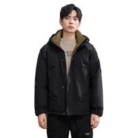 雪中飞 SNOWFLYING 男女短款廓形羽绒服冬户外出游工装风外套