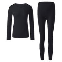 京东京造【新长绒棉】新疆纯棉男式保暖内衣男秋衣秋裤女套装 黑色女 S 