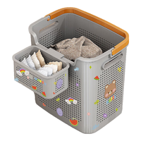 稻草熊 DOCOXO）脏衣篮收纳收纳筐 绅士灰小号+大号