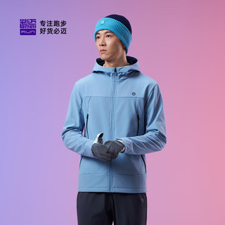 必迈（bmai）跑步魔方抓绒夹克v5运动上衣男速干排湿秋冬防风保暖外套男 苍蓝色 L【男款】