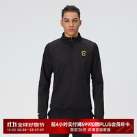 马孔多 男子轻量保暖运动卫衣 跑步训练长袖 空气胶囊科技面料套头衫 黑色 2XL