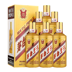 茅台 王子酒 金王子 53度 酱香型白酒 500mL*6瓶