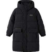 asics亚瑟士童装三防中长款保暖羽绒服冬季 001黑色 170