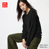 UNIQLO 优衣库 女装柔软针织摇粒绒V领套头衫/长袖25秋冬479756 09 黑色 S