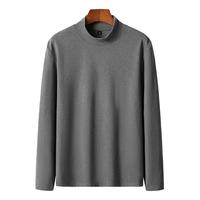 巴克龙（bakeLong）280克高克重秋冬季长袖T恤男打底衫大码男装德绒抗菌保暖 灰色 3XL