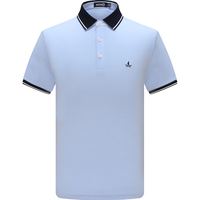 Navigare意大利小帆船POLO衫男100%纯棉短袖夏装透气高档薄款休闲体恤衫 蔚蓝 3XL 码 XXXL/56