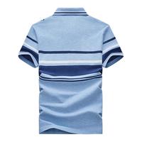 七匹狼短袖T恤男夏季条纹POLO保罗衫男士拼色撞色短T打底衫男装休闲上衣 109(天蓝) 175