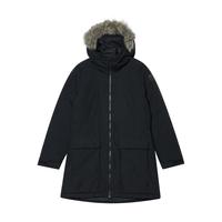 阿迪达斯 adidas 冬季女款中长款连帽带毛领保暖防风棉服运动休闲外套