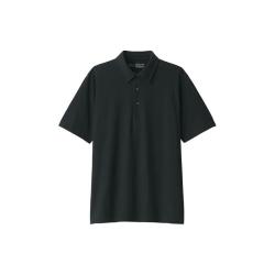 無印良品 MUJI 男式 凉感 天竺织 短袖POLO衫 男士25年夏季 黑色  XL