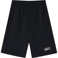鸿星尔克 儿童男童运动短裤 正黑 165