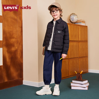 Levi's【超轻】李维斯儿童羽绒服男童2025冬季外套保暖童装 黑美人 80%绒子含量-清洁度600 140 /68 充绒量55g【身高128-140cm】