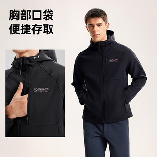 诺诗兰 历山系列 三防软壳衣 纯黑色 170 男式夹克