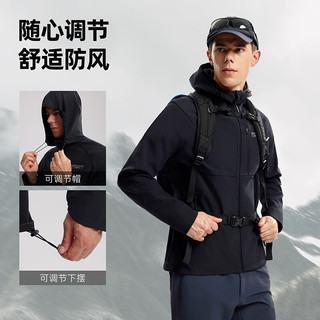 诺诗兰 历山系列 三防软壳衣 纯黑色 170 男式夹克