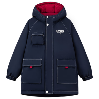 Levi's李维斯儿童羽绒服男女童2025冬季外套童装 深宝蓝色 120 /60 充绒量105g【身高110-116cm】