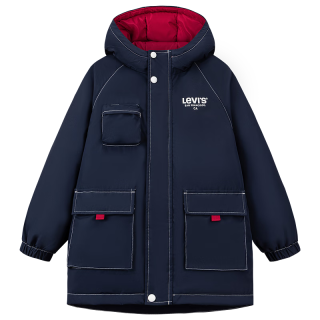 Levi's李维斯儿童羽绒服男女童2025冬季外套童装 深宝蓝色 120 /60 充绒量105g【身高110-116cm】