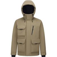 波司登羽绒服男款冬季2024连帽短款工装风大口袋抽绳防钻绒