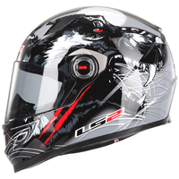 LS2 FF358 摩托车头盔 全盔 灰狼图腾 XL码