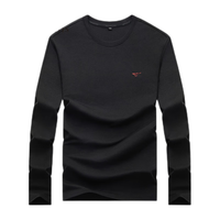 七匹狼长袖T恤男春季5A抗菌面料莫代尔圆领长T男士修身显瘦打底衫男装 001(黑色) 2XL 180/96A 180/96A(XXL)