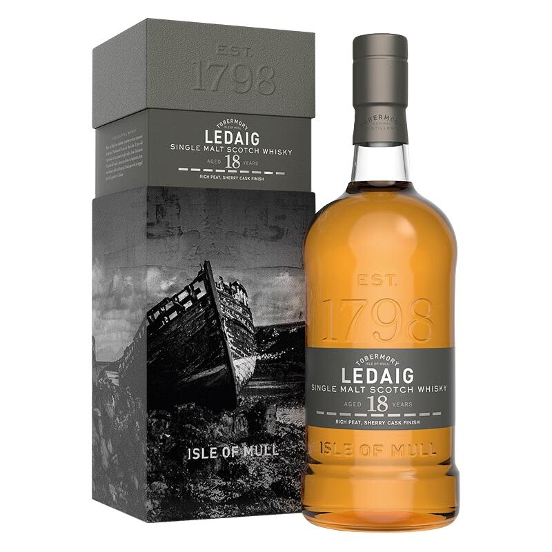 Ledaig 利得歌 18年 单一麦芽 苏格兰威士忌 46.3%vol 700ml 礼盒装