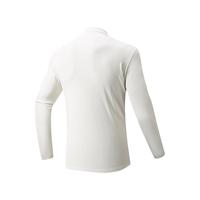 超级安踏加绒运动长袖POLO衫男士秋冬甲壳盾抗菌宽松套头衫上衣152548402U 象牙白-1 4XL