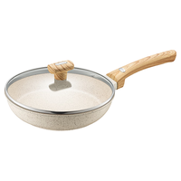 爱仕达（ASD）聚油煎锅平底锅不粘麦饭石色多功能牛排煎锅24cm 电磁炉通用 带盖聚油晶石煎锅 24cm